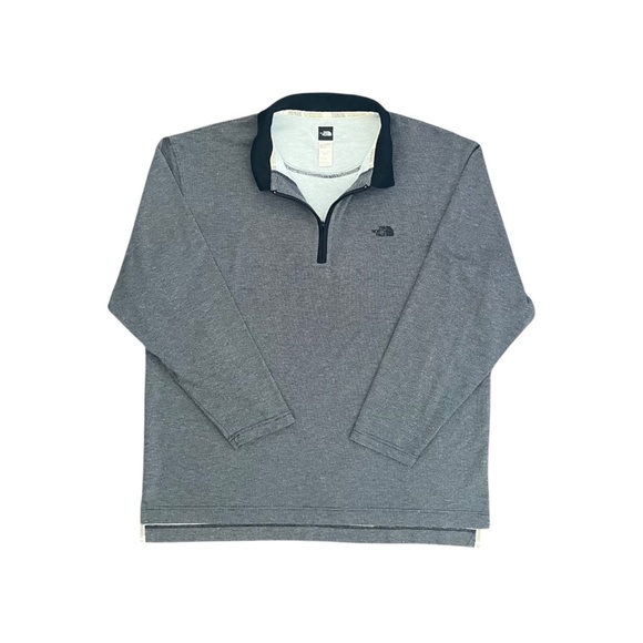 North Face Quarter Zip Pullover Mens XL Grey Sweatshirt Long Sleeve Made In USA - Picture 2 of 5